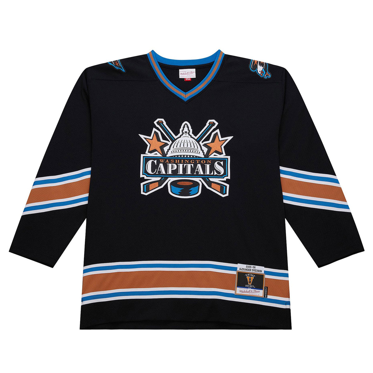 Men's Washington Capitals Alexander Ovechkin Mitchell & Ness Black 2005_06 Power Play Jersey (2)