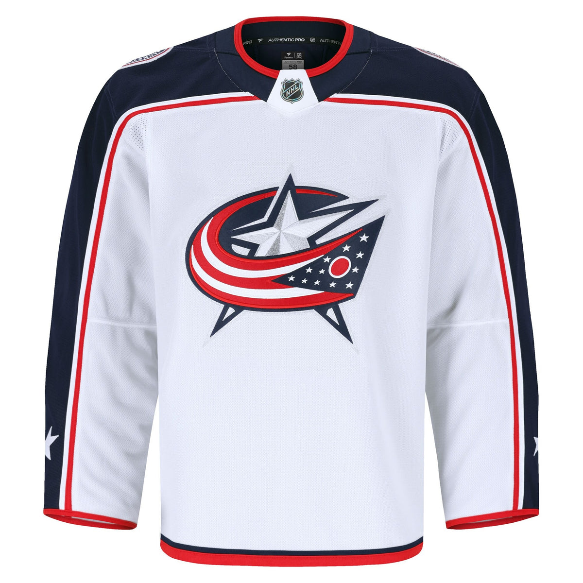 Men's Columbus Blue Jackets Fanatics White Away Authentic Pro Jersey