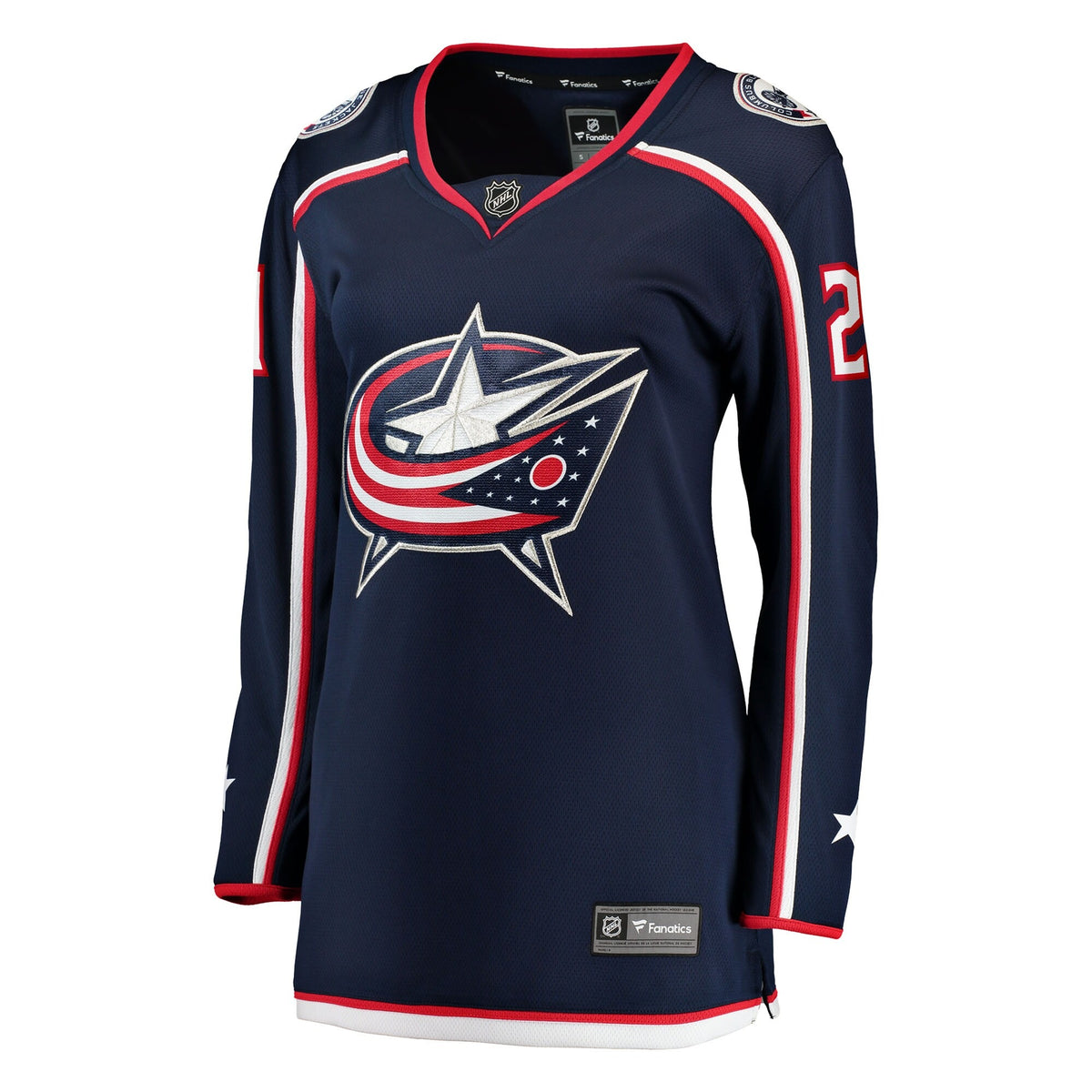 Women's Columbus Blue Jackets Isac Lundestrom Fanatics Navy Home Breakaway Jersey