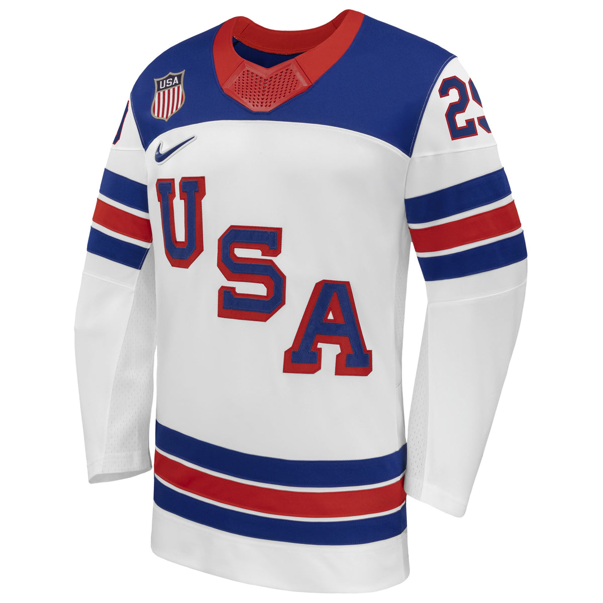 Men's US Hockey Brock Nelson Nike White 2026 Away Replica Jersey