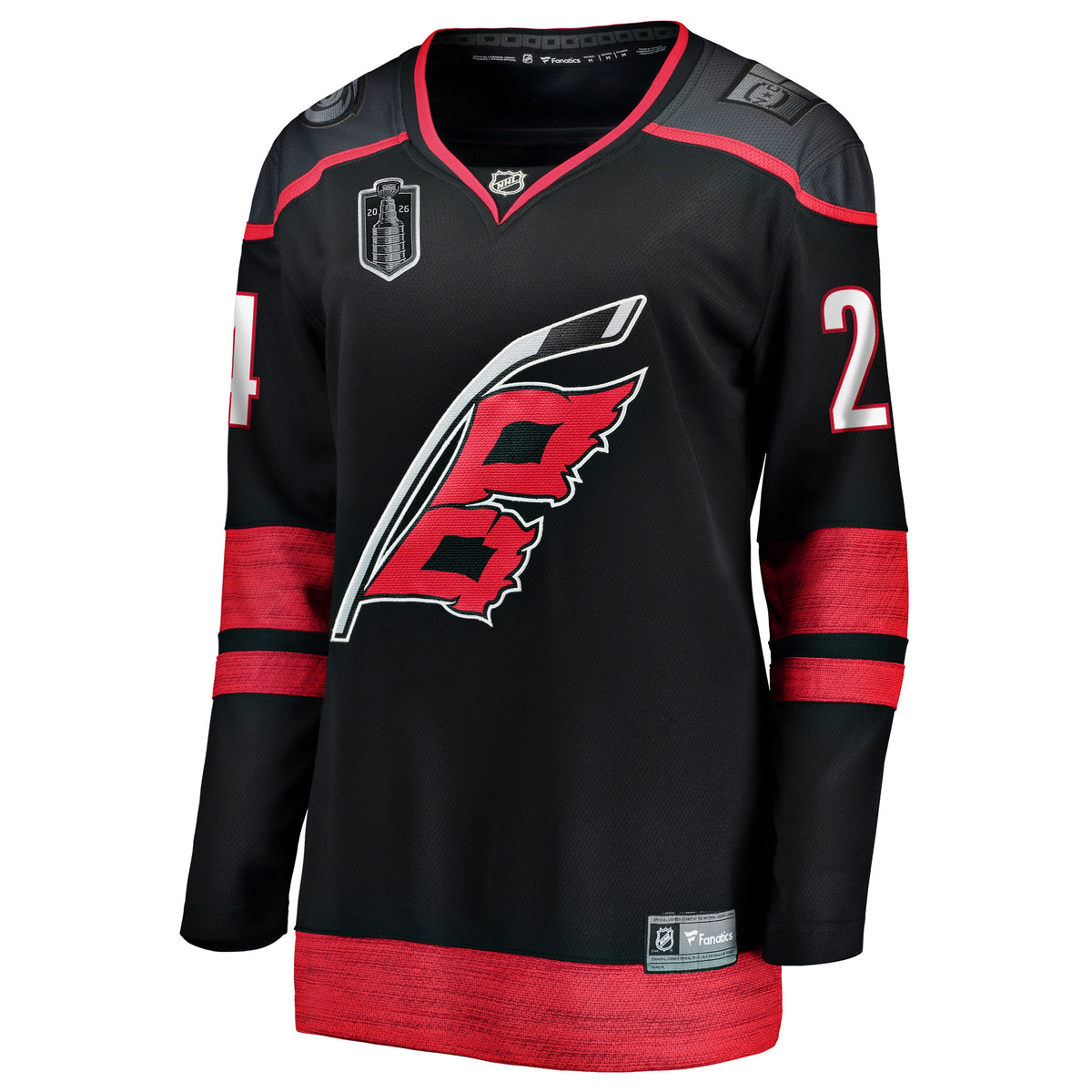 Women's Carolina Hurricanes Seth Jarvis Fanatics Black 2026 Stanley Cup Final Home Breakaway Jersey