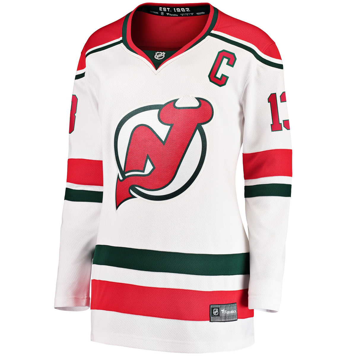 Women's New Jersey Devils Nico Hischier Fanatics White Alternate Breakaway Jersey