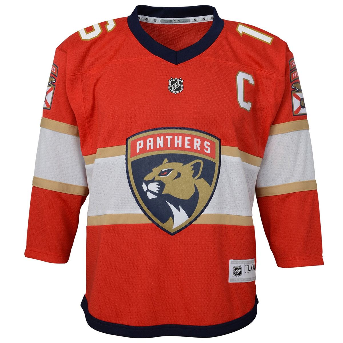 Youth Florida Panthers Aleksander Barkov Red Home Captain Replica Player Jersey
