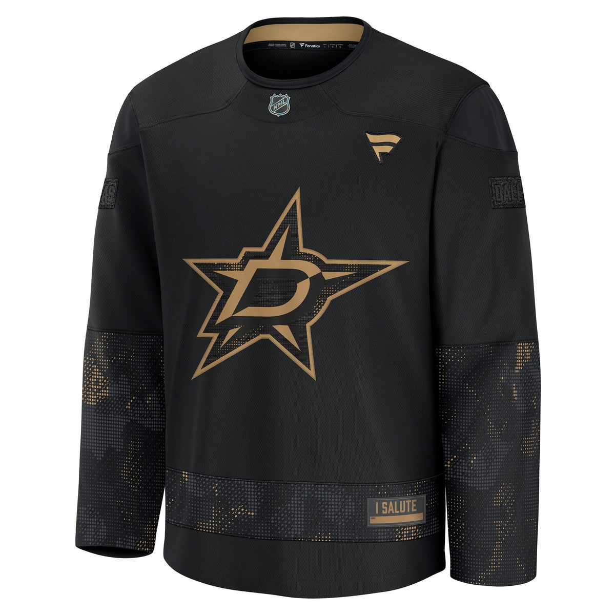 Men's Dallas Stars Fanatics Black 2024 Military Appreciation Practice Jersey