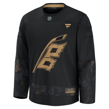 Men's Carolina Hurricanes Fanatics Black 2024 Military Appreciation Practice Jersey