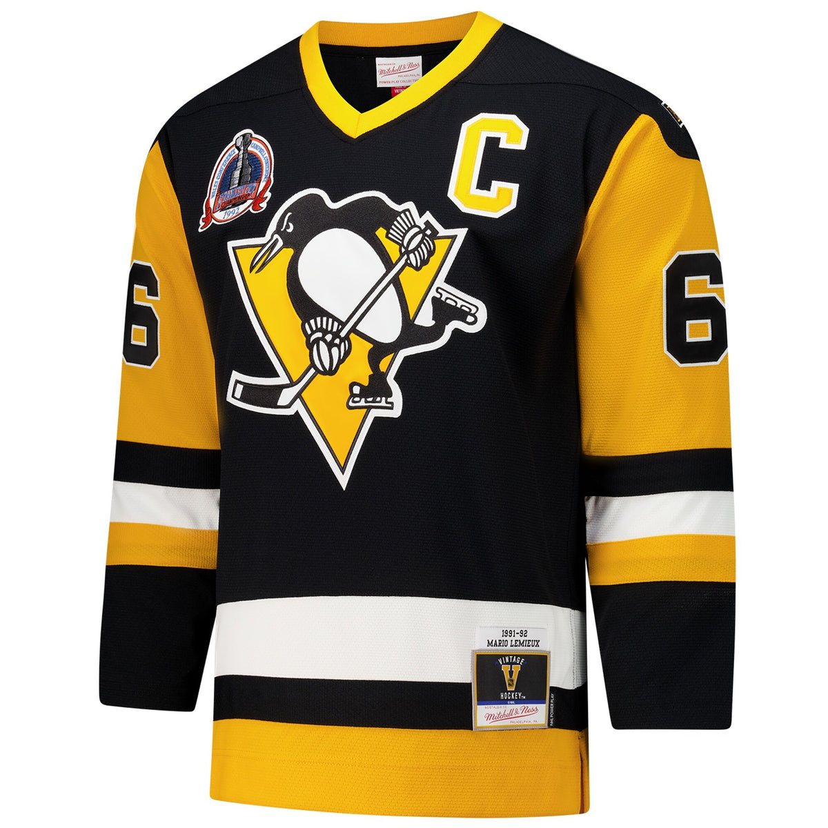 Men's Pittsburgh Penguins Mario Lemieux Black 1991-92 Power Play Jersey