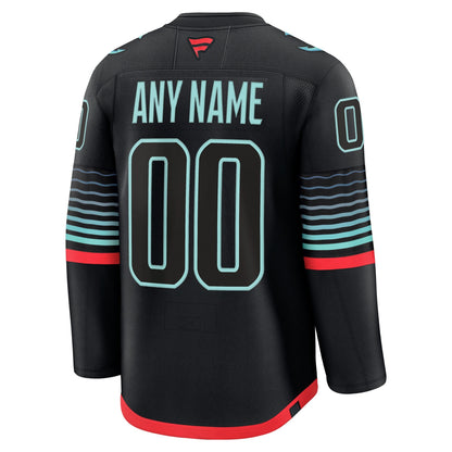Men's Seattle Kraken Fanatics Black Alternate Premium Custom Jersey