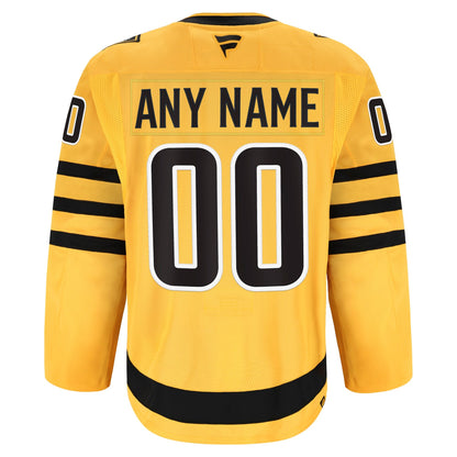 Men's Pittsburgh Penguins Fanatics Gold Alternate Authentic Pro Custom Jersey