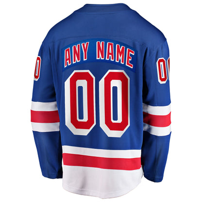 Men's New York Rangers Fanatics Blue Home Breakaway Custom Jersey