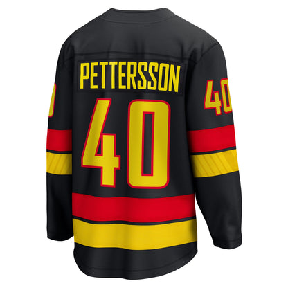Men's Vancouver Canucks Elias Pettersson Fanatics Black Breakaway Jersey
