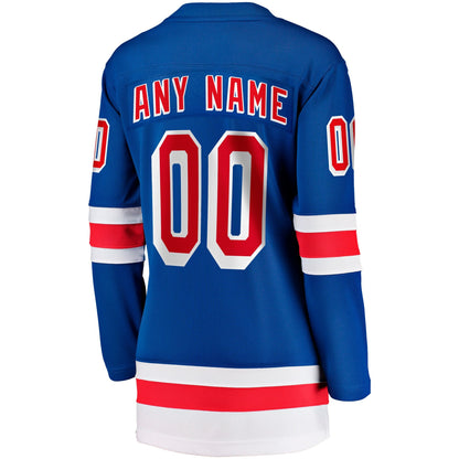 Women's New York Rangers Fanatics Blue Home Breakaway Custom Jersey