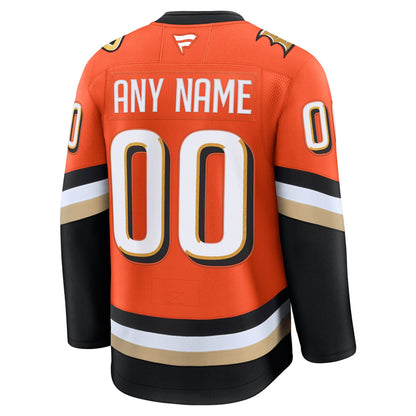 Men's Anaheim Ducks Fanatics Orange Home Premium Custom Jersey