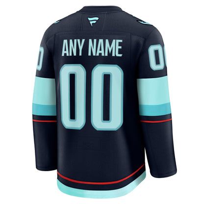 Men's Seattle Kraken Fanatics Deep Sea Blue Home Premium Custom Jersey