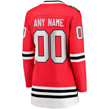 Women's Chicago Blackhawks Fanatics Red Home Breakaway Custom Jersey