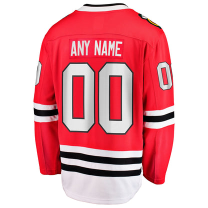 Men's Chicago Blackhawks Fanatics Red Home Breakaway Custom Jersey