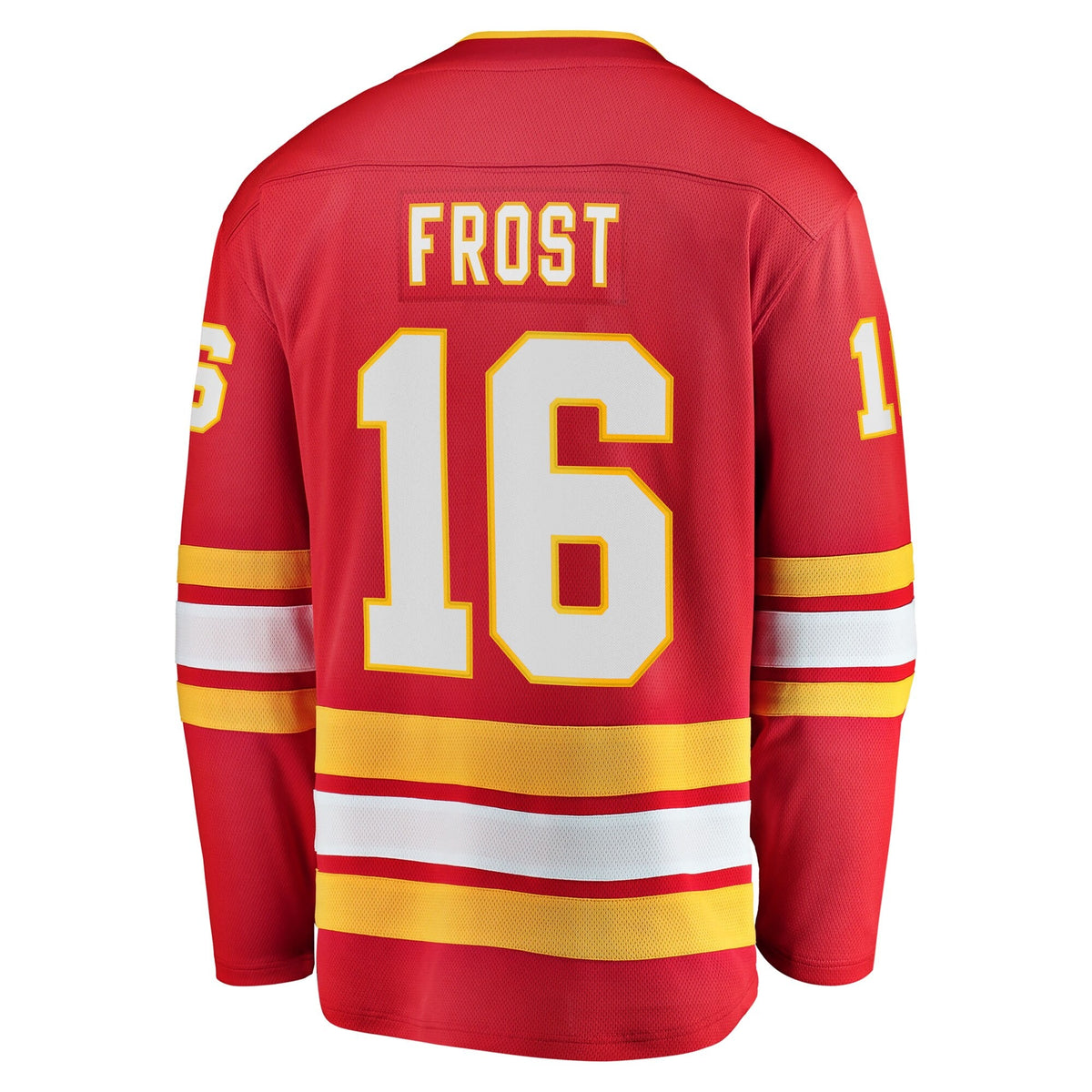 Men's Calgary Flames Morgan Frost Fanatics Red Home Breakaway Jersey