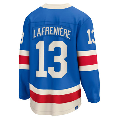 Men's New York Rangers Alexis Lafreniere Fanatics Blue Centennial Breakaway Jersey