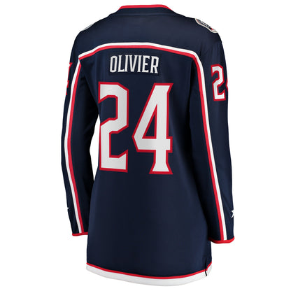 Women's Columbus Blue Jackets Mathieu Olivier Fanatics Navy Home Breakaway Jersey