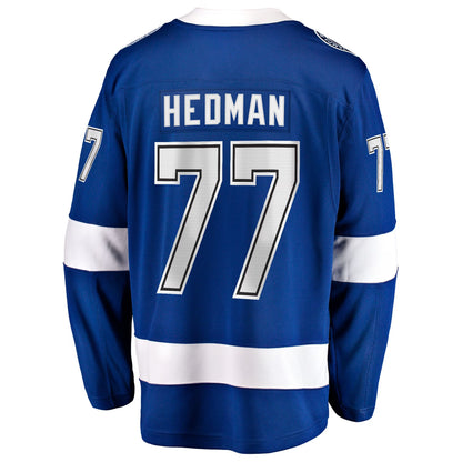 Men's Tampa Bay Lightning Victor Hedman Fanatics Blue Home Captain Patch Breakaway Jersey