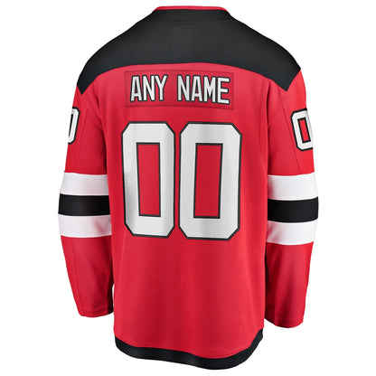 Men's New Jersey Devils Fanatics Red Home Breakaway Custom Jersey