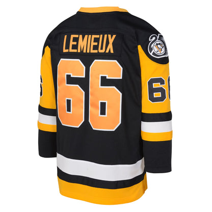 Preschool Pittsburgh Penguins Mario Lemieux Mitchell & Ness Black 1991_92 Blue Line 2.0 Player Jersey