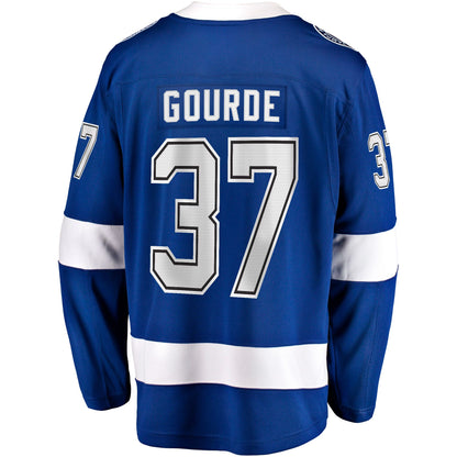 Men's Tampa Bay Lightning Yanni Gourde Fanatics Blue Home Breakaway Jersey