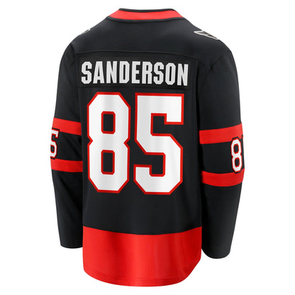 Men's Ottawa Senators Jake Sanderson Fanatics Black Home Breakaway Jersey