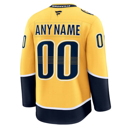Men's Nashville Predators Fanatics Gold Home Premium Custom Jersey