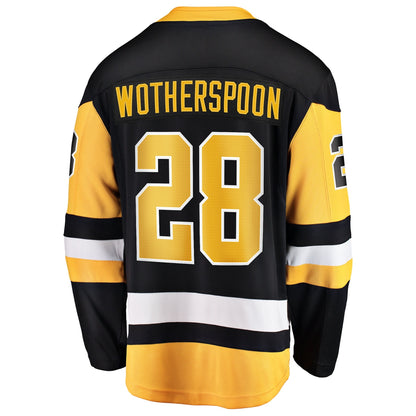 Men's Pittsburgh Penguins Parker Wotherspoon Fanatics Black Home Breakaway Jersey