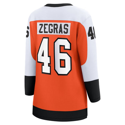 Women's Philadelphia Flyers Trevor Zegras Fanatics Orange Home Breakaway Jersey