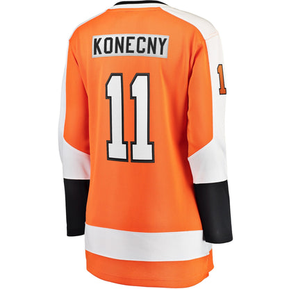 Women's Philadelphia Flyers Travis Konecny Fanatics Orange Home Breakaway Jersey