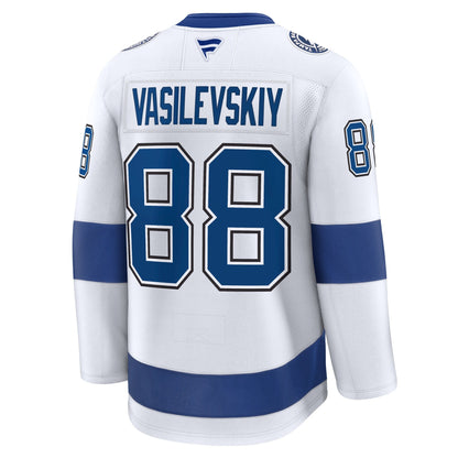Men's Tampa Bay Lightning Andrei Vasilevskiy Fanatics White Away Premium Jersey