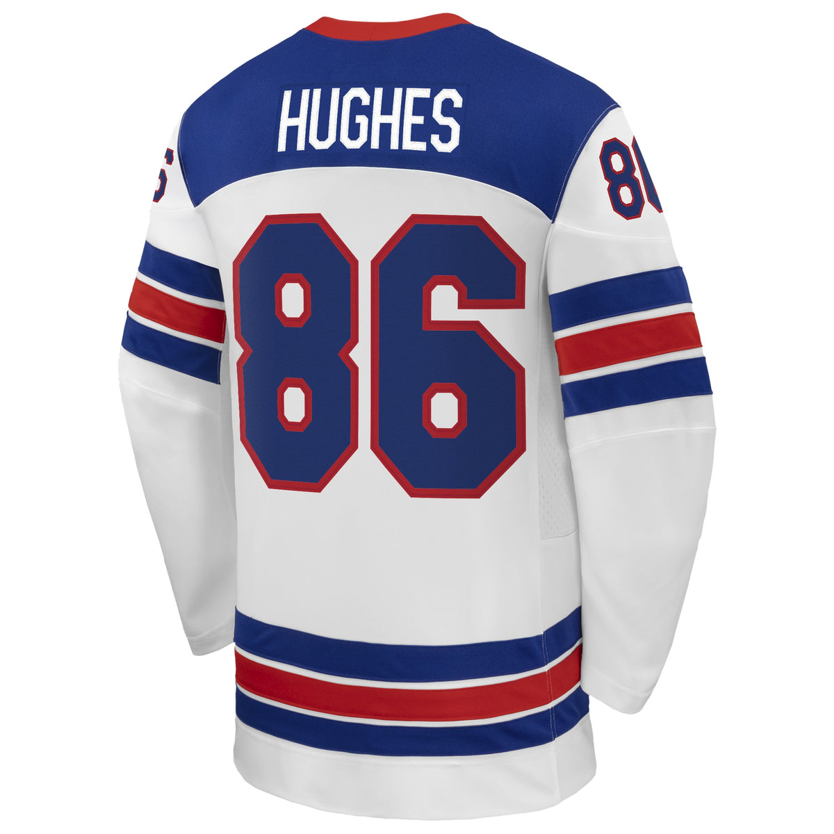 Men's Jack Hughes Nike White US Hockey 2026 Away Replica Jersey