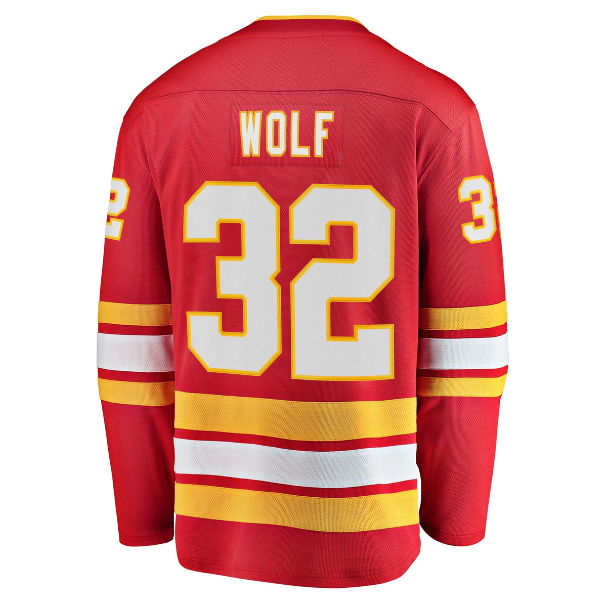 Men's Calgary Flames Dustin Wolf Fanatics Red Home Breakaway Jersey