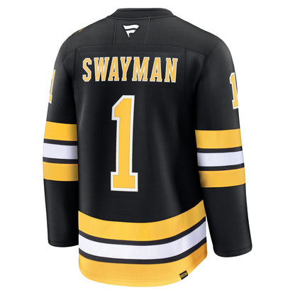 Men's Boston Bruins Jeremy Swayman Fanatics Black Home Premium Jersey