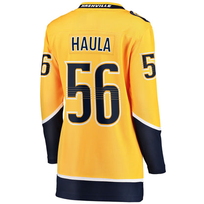 Women's Nashville Predators Erik Haula Fanatics Gold Home Breakaway Player Jersey