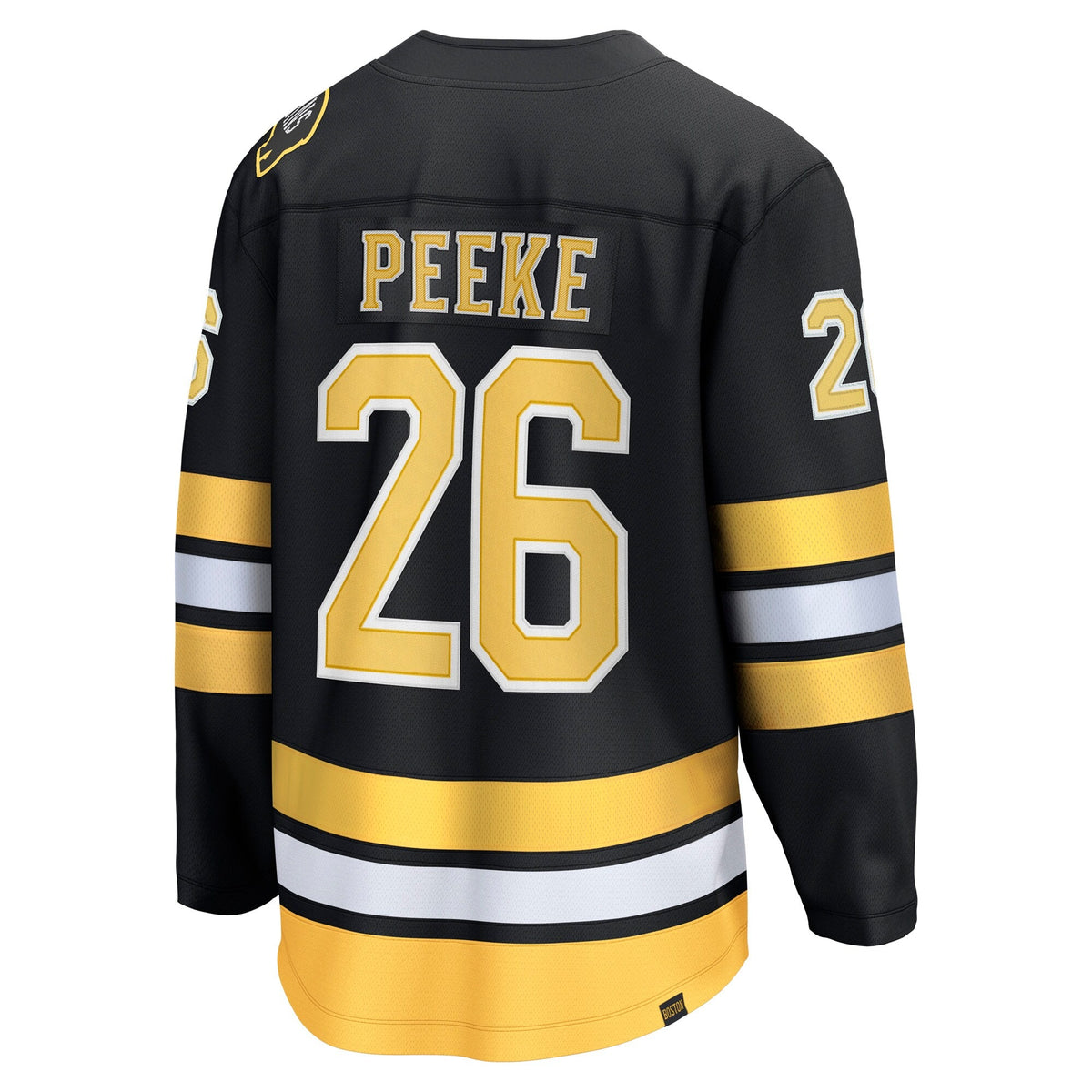 Men's Boston Bruins Andrew Peeke Fanatics Black Home Breakaway Player Jersey