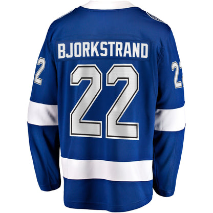 Men's Tampa Bay Lightning Oliver Bjorkstrand Fanatics Blue Home Breakaway Jersey