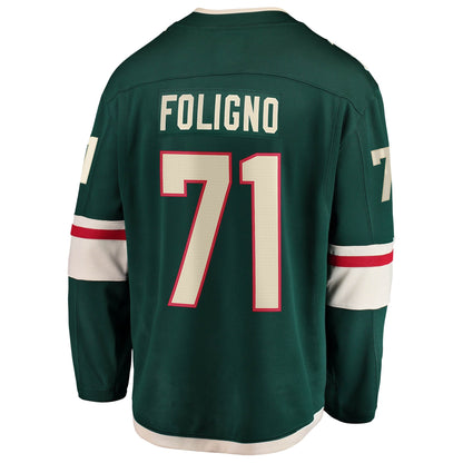 Men's Minnesota Wild Nick Foligno Fanatics Green Home Breakaway Jersey