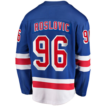 Men's New York Rangers Jack Roslovic Fanatics Blue Home Premier Breakaway Player Jersey