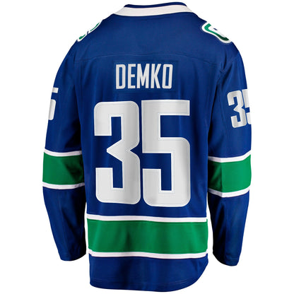 Men's Vancouver Canucks Thatcher Demko Fanatics Blue Home Breakaway Jersey
