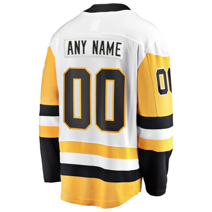 Men's Pittsburgh Penguins Fanatics White Away Breakaway Custom Jersey