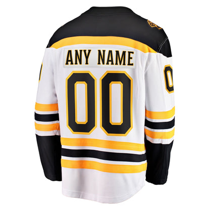 Men's Boston Bruins Fanatics White Away Breakaway Custom Jersey