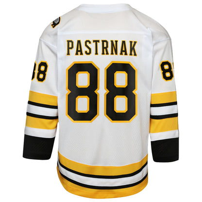 Youth Boston Bruins David Pastrnak White Home Replica Player Jersey
