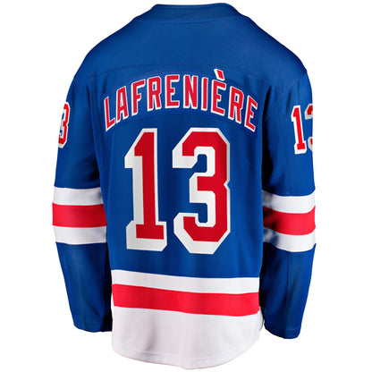 Men's New York Rangers Alexis Lafreniere Fanatics Blue Home Breakaway Jersey