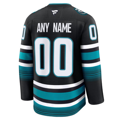 Men's San Jose Sharks Fanatics Black Alternate Premium Custom Jersey