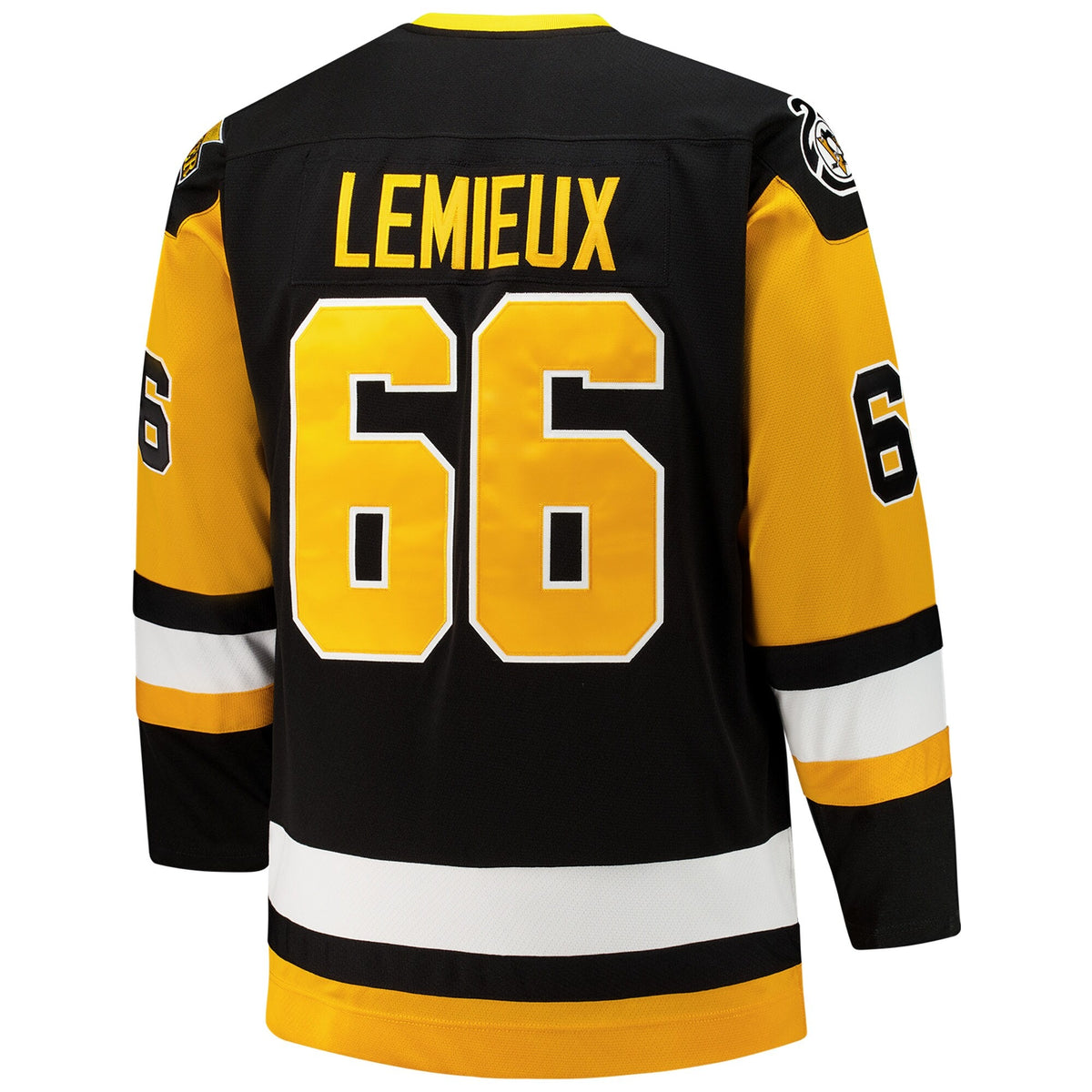 Men's Pittsburgh Penguins Mario Lemieux Mitchell & Ness Black Big & Tall 1991_92 Blue Line 2.0 Jersey
