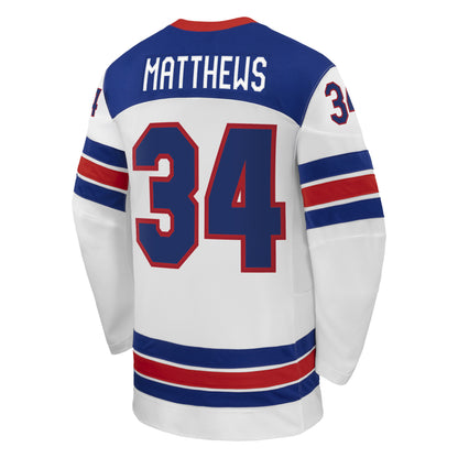 Men's Auston Matthews Nike White US Hockey 2026 Away Replica Jersey
