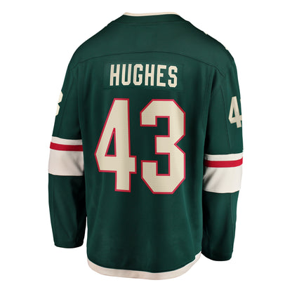 Men's Minnesota Wild Quinn Hughes Fanatics Green Home Breakaway Jersey