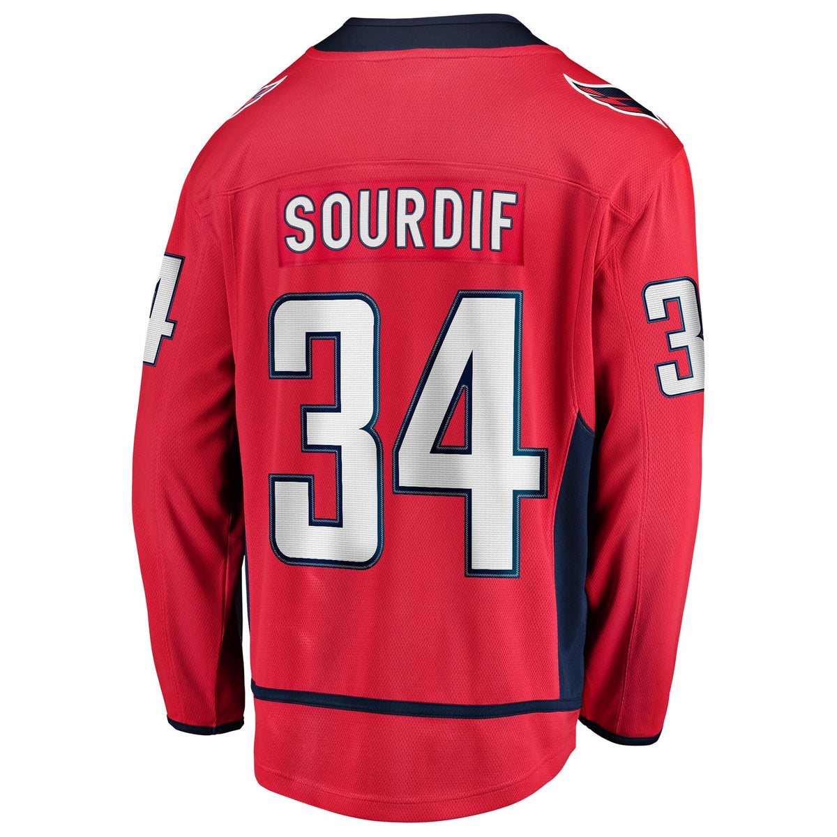 Men's Washington Capitals Justin Sourdif Fanatics Red Home Breakaway Jersey